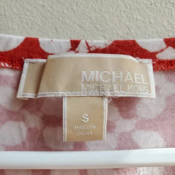 MICHAEL Michael Kors Red & White Geometric Print Jersey Size Small - Picture 11 of 16